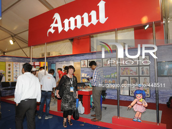 Amul Dairy Stall during 43rd Dairy Industry Conference on at Science City in February 19,2015 in Kolkata,India. (