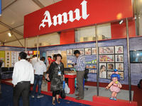 Amul Dairy Stall during 43rd Dairy Industry Conference on at Science City in February 19,2015 in Kolkata,India. (