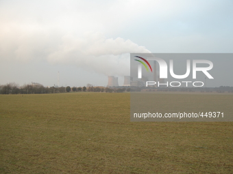 Steam rising out of cooling towers at Eggborough Power Station, on Sunday 15th February 2015, as the power station creates electricity for t...