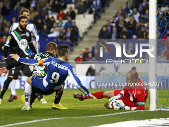 BARCELONA -february 27- SPAIN: Luis Garcia, Pantic and Saizar in the match between RCD Espanyol and Cordoba CF, for week 25 of the spanish L...
