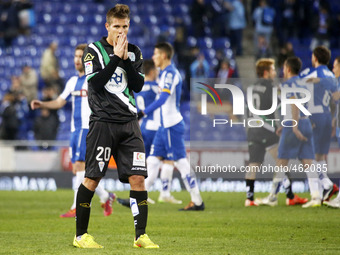 BARCELONA -february 27- SPAIN: Zuculini crying at the end of the match between RCD Espanyol and Cordoba CF, for week 25 of the spanish Liga...
