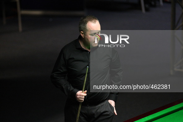 Gdynia, Poland 28th Feb. 2015 PTC Gdynia Snooker Polish Open 2015.  John Higgins faces Jamie Cope during second day of tournament at Gdynia...