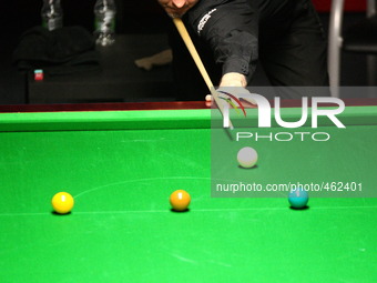 Gdynia, Poland 28th Feb. 2015 PTC Gdynia Snooker Polish Open 2015.  Neil Robertson faces Anthony Hamilton during second day of tournament at...