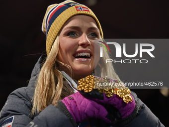 CROSS-COUNTRY - 30km, Ladies (Classic)
Mass Start podium - Norway's Therese Johaug enjoys her third Gold Medal.
FIS Nordic World Ski Champio...