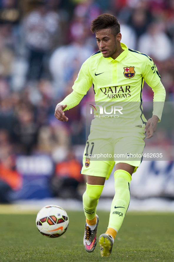Neymar during the match between Granada CF against FC Barcelona, week 25 of La Liga  2014/15 in Nuevos los Carmenes stadium,  Granada, SPAIN...
