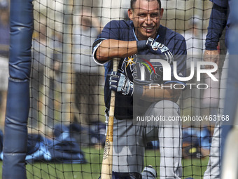 Tampa Bay Rays infielder Asdrubal Cabrera (13) waits to take batting practice Saturday, February 28, 2015 at Charlotte Sports Park in Port C...