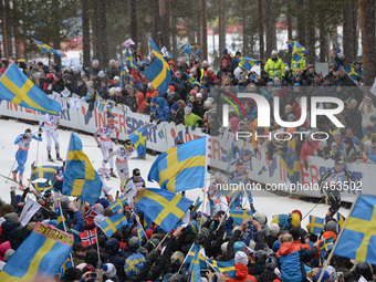 Over 50,000 spectators show at Men 50km Mass Classic race at FIS Nordic World Ski Championship 2015 in Falun, Sweden. 1 March 2015. 