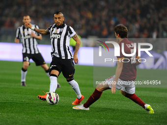Vidal e Ljajicthe Serie A match between AS Roma and Juventus FC at Olympic Stadium, Italy on March 02, 2015. (