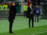 Garcia e Allegri during the Serie A match between AS Roma and Juventus FC at Olympic Stadium, Italy on March 02, 2015. (