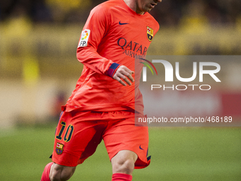 Messi during the match between Villarreal CF against FC Barcelona, Copa del Rey semifinals 2014/15 in Madrigal stadium,  Villarreal, SPAIN -...