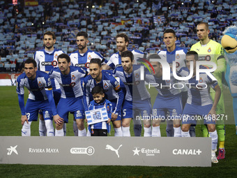 BARCELONA -march 04- SPAIN: RDD Espanyol team in the match between RCD Espanyol and Athletic Club, for the second leg of the 1/2 final of th...