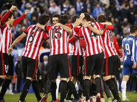 BARCELONA -march 04- SPAIN: Athletic club players celebration at the end of the match between RCD Espanyol and Athletic Club, for the second...