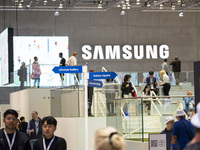 Visitors at the Samsung boot during the international electronics and innovation fair IFA in Berlin on September 11, 2019. (