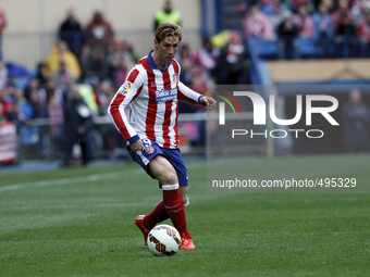 Atletico de Madrid's Spanish forward Fernando Torres during the Spanish League 2014/15 match between Atletico de Madrid and Getafe, at Vicen...