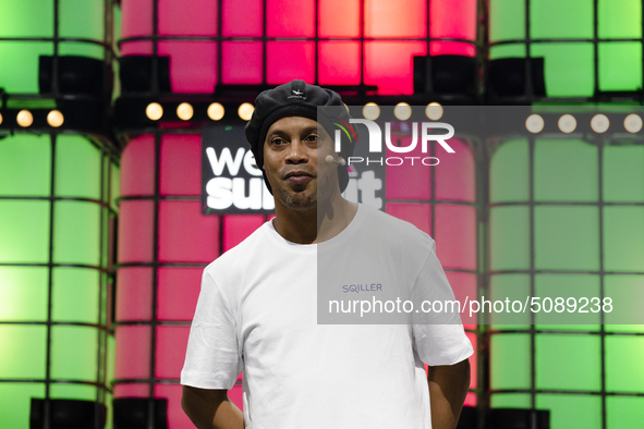 Ronaldinho (teqball) during day 2 of the Web Summit 2019 in Lisbon, Portugal on November 5, 2019. 
