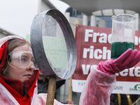 Different Organizations demonstrate in front of the German Chancellery Against Fracking in Berlin, Germany on April 01, 2015. (