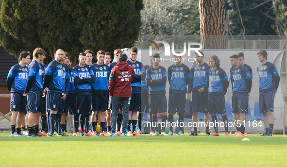 Italian training at Acqua Acetosa camp in Rome, Italy, on March 10, 2014. 