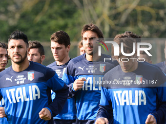 Italian training at Acqua Acetosa camp in Rome, Italy, on March 10, 2014. (