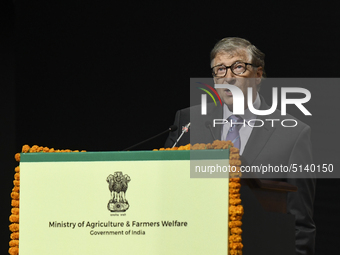 Co-chair and Trustee of the Bill and Melinda Gates Foundation, Bill Gates, speaks to the gathering during the inauguration of the 8th Intern...