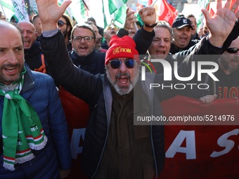Hundreds of ex-Ilva workers from Taranto protest in Piazza Santi Apostoli in Rome, Italy, on 10 September 2019. The goal is to reach an agre...