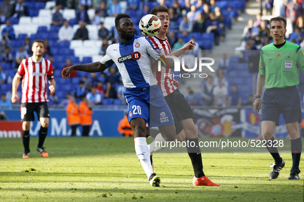 BARCELONA - april 12- SPAIN: Felipe Caicedo in the match between RCD Espanyol and Athletic Club, for the week 31 of the Liga BBVA, played at...