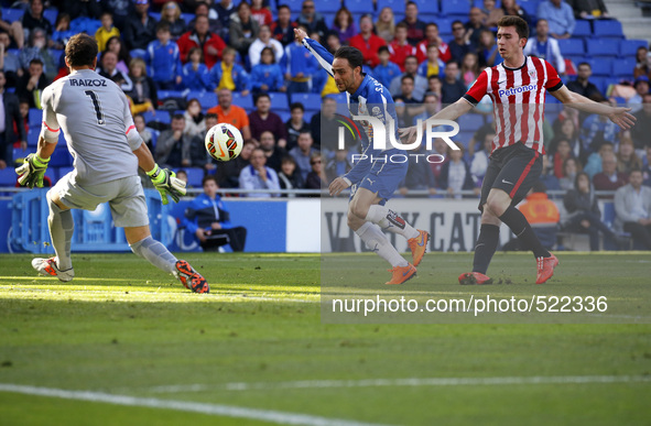 BARCELONA - april 12- SPAIN: goal of Sergio Garcia in the match between RCD Espanyol and Athletic Club, for the week 31 of the Liga BBVA, pl...