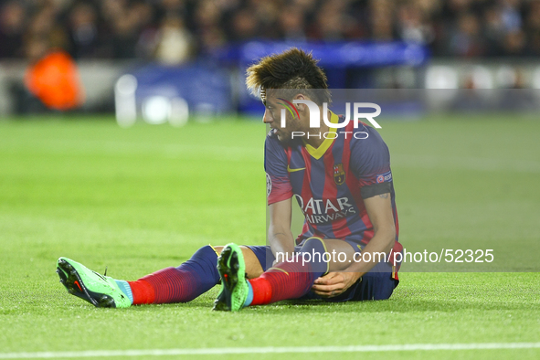 Neymar in the match between FC Barcelona and Manchester City, for the second leg of the round of 16 of the Champions League match at the Cam...