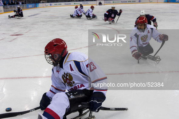 In the ice sledge hockey match USA v RUS, at the Sochi 2014 Paralympic Games, the Russian team won 2-1 after a harsh match with a lot of emo...