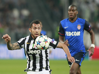 Carlos Tevez during the Champions Luague match between Juventus FC and AS Monaco at the Juventus Stafium of Turin  on april 14, 2015 in Tori...