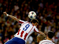 SPAIN, Madrid:Atletico de Madrid's Croatian forward Mario Mandzukic during the Champions League 2014/15 Round of 8 first leg match between A...