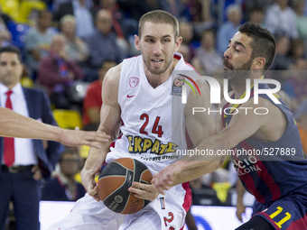 BARCELONA, SPAIN - April 15: Olympiako's Matt Lojeski (24) in action during the Turkish Airlines Euroleague playoffs round 1 basketball matc...