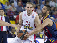 BARCELONA, SPAIN - April 15: Olympiako's Matt Lojeski (24) in action during the Turkish Airlines Euroleague playoffs round 1 basketball matc...