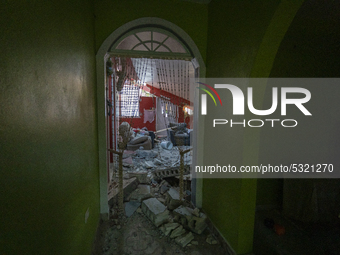  Inside of a damaged house in Guanica, Puerto Rico, on 12 January, 2020.   Puerto Rico was hit by a series of earthquakes over the past 15 d...