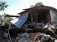 Houses and roads were destroyed by the earthquakes of the Taal volcano in Agoncillo, in the province of Batangas, Philippines on 16 January...
