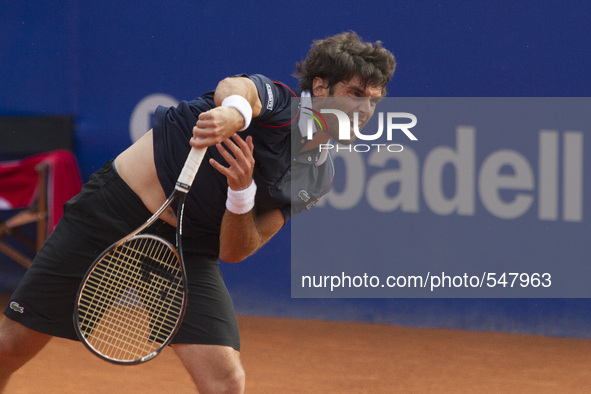 Barcelona, Catalonia, Spain. April 26. Pablo Andujar in action during the final match against Kei Nishikori at Barcelona Open Banc Sabadell...