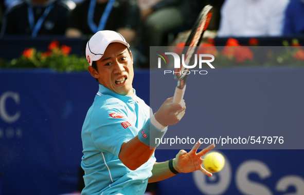 BARCELONA -26 april- SPAIN: Kei Nishikori in the final to the Barcelona Open Banc Sabadell between Pablo Andujar, held in the RCT Barcelona...