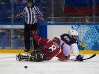 Russia against USA valid for the gold medals in Winter Paralympic Games, in Sochi, Russia, on March 15, 2014. (