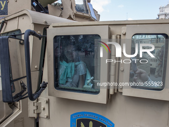 Citizens taking pictures in a HMMWV. In the days of the anniversary events May 2 Security Service of Ukraine in the framework of strengtheni...