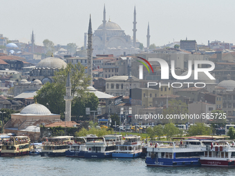 A general view of  the Eminönü quarter of Istanbul. Istanbul, Turkey, on May 4, 2015. (