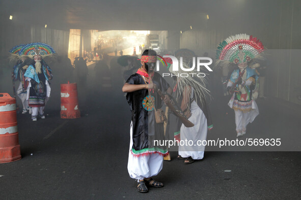 Mexico city. 06may2015. Celebrating 153 years of the battle of puebla in the neighborhood of the 