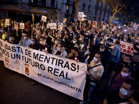 Workers and relatives of NISSAN and the multinational's subsidiary companies are protesting in the streets of Barcelona against the closure...