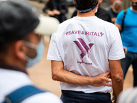 The assembly of Airitaly workers in front of Regione Lombardia building for the updates on the liquidation of the company on June 12, 2020 i...