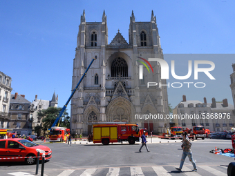 A fire broke out at the Saint-Pierre and Saint-Paul cathedral in Nantes, France, on July 18, 2020. Significant resources have been deployed...