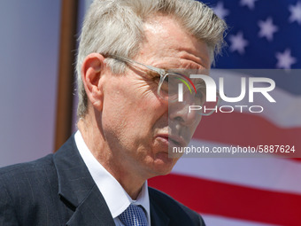 Ambassador of the USA to Greece Geoffrey R. Pyatt visits and talks at Alexandroupoli Port in Evros Region, Thrace or Thraki in Northern Gree...