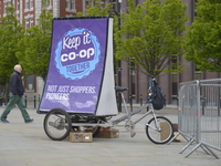 A poster campaigning for the retention of the link between the Co-Operative Group and the Labour Party to be on Saturday 16th May 2015, the...
