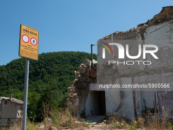 View of buildings which collapsed with the powerful earthquake in Piedilama, in the municipality of Arquata del Tronto, Italy, on July 31 20...