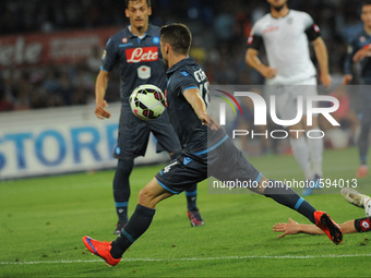  Dries Mertens of SSC Napoli scoring during the italian Serie A football match between SSC Napoli and Cesena at San Paolo Stadium on May 18,...