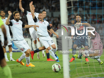Dries Mertens scoring third goal for SSC Napoli during the italian Serie A football match between SSC Napoli and Cesena at San Paolo Stadium...