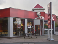 The fast-food retail restaurant, Kentucky Fried Chicken, also known as, KFC, trading in Manchester on Tuesday 19th May 2015. (