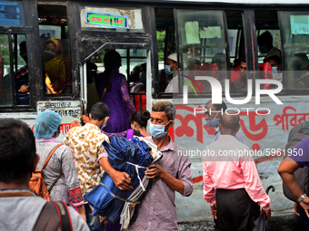 Passenger wearing face mask make their travels in a Bus during the coronavirus pandemic in Dhaka, Bangladesh, on September 1, 2020 (